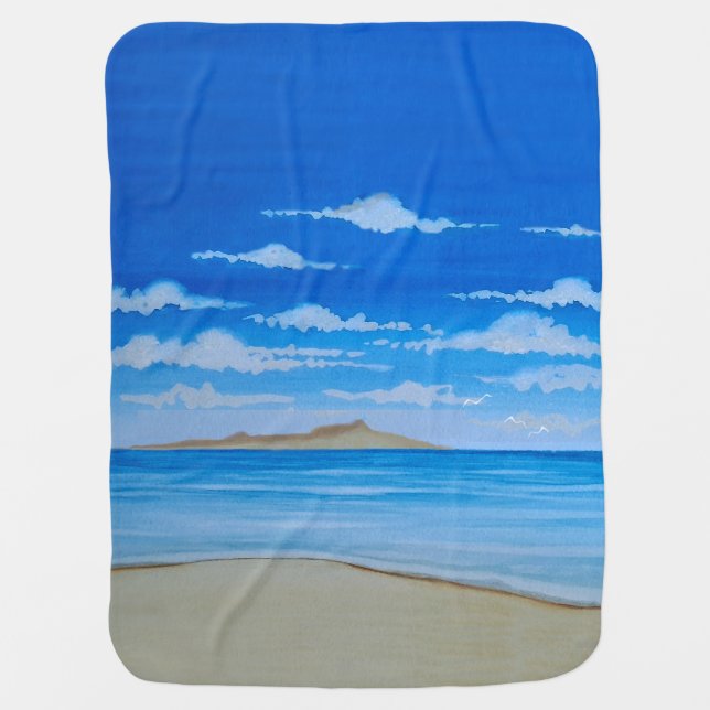 Tropical Island  Baby Blanket (Front)