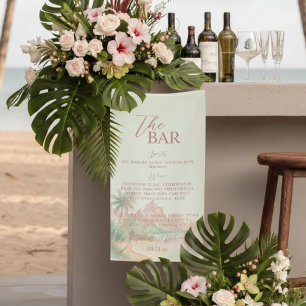 Tropical Island Bar Menu Wedding Reception Decor Banner