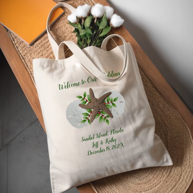 Tropical Island Beach Christmas Wedding Welcome Tote Bag (Creator Uploaded)