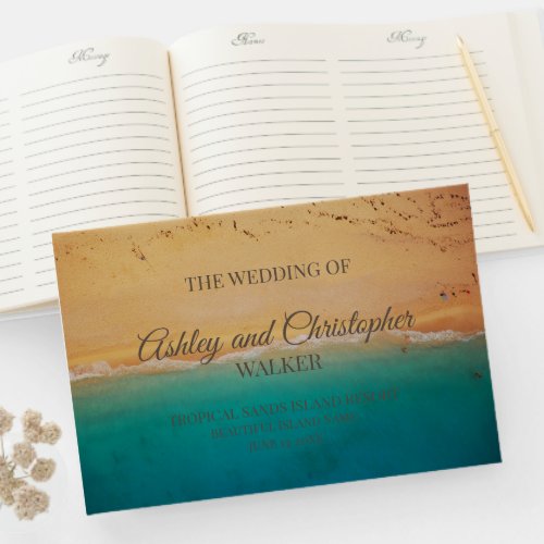 Tropical Island Beach Destination Wedding Guest Book