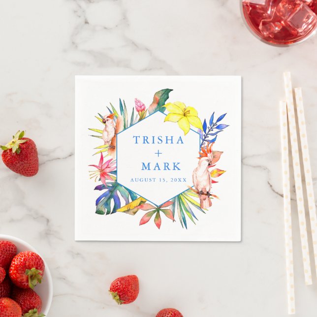 Tropical Island Beach Floral  Napkins (Insitu)