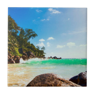 Tropical Island Beach Getaway Ceramic Tile