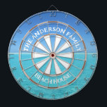 Tropical Island Beach House Family Name Dart Board<br><div class="desc">Tropical Island Beach House Family Name</div>