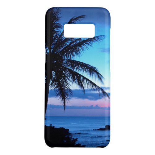 Tropical Island Beach Ocean Pink Blue Sunset Photo Case_Mate Samsung Galaxy S8 Case