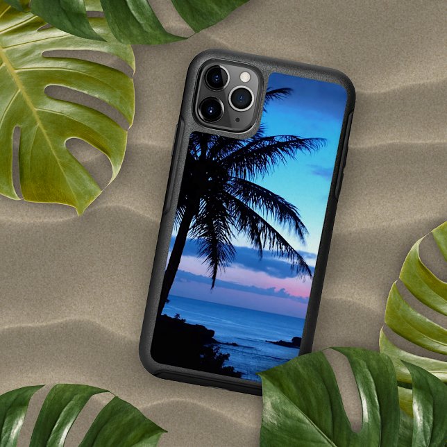 Tropical Island Beach Ocean Pink Blue Sunset Photo Otterbox iPhone Case (Creator Uploaded)
