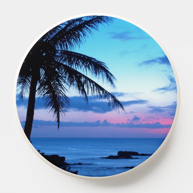 Tropical Island Beach Ocean Summer Sunset Photo PopSocket Zazzle