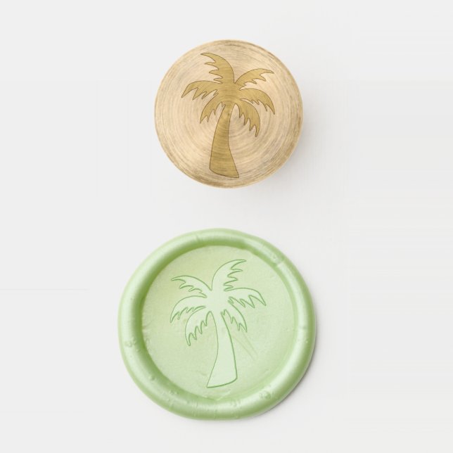 Tropical Island Beach Palm Tree Hawaii Florida Wax Seal Stamp (Stamped)