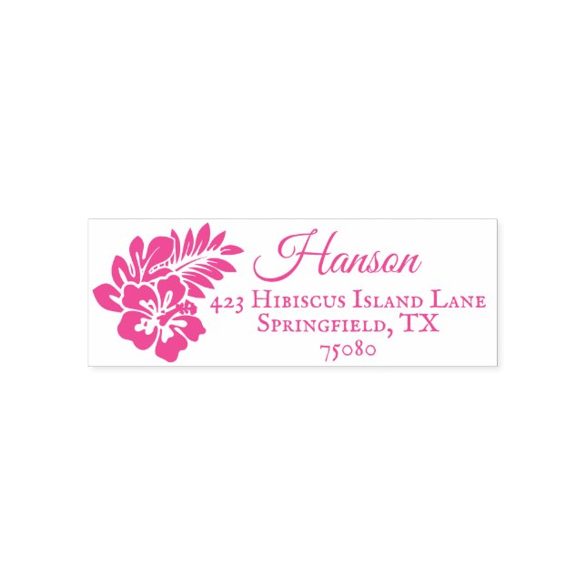 Tropical Island Beach Pink | Return Address Stamp (Design)