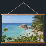 Tropical Island Beach Rocks Palm Trees Hanging Tapestry<br><div class="desc">Beautiful tropical island beach with rocks and palm trees.
.</div>