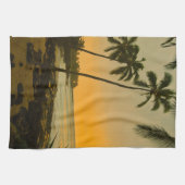 Tropical Island Beach Sunset Kitchen Towel (Horizontal)