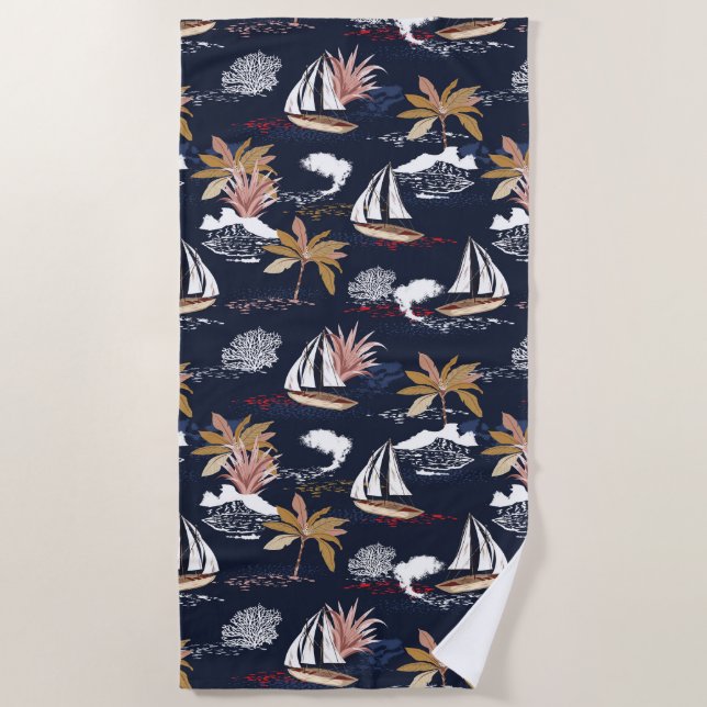 Tropical Island Beach Towel (Front)