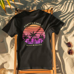 Tropical Island Beach Trip Custom Palm Tree Tri-Blend Shirt<br><div class="desc">Cool matching family vacation tri-blend t-shirts for an island cruise. Features beautiful palm trees in front of a pretty pink beach sunset. Perfect custom black tees for your summer trip to the sea.</div>