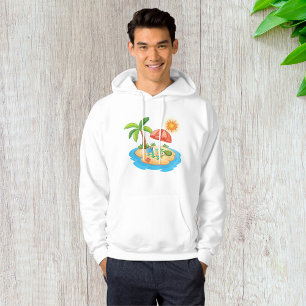 Tropical Island Beach Turtle Palm Tree Picnic Hoodie