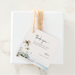 Tropical Island Beach Wedding Favor Tags