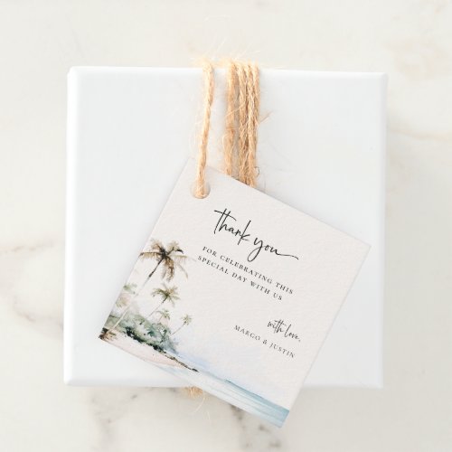 Tropical Island Beach Wedding Favor Tags