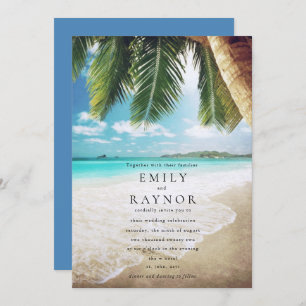 Tropical Island Beach Wedding Invitation