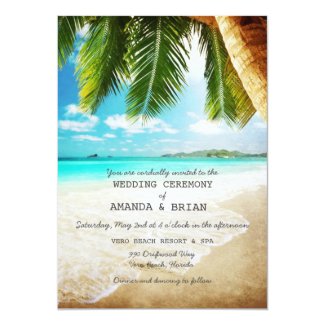 Tropical Island Beach Wedding Invitation