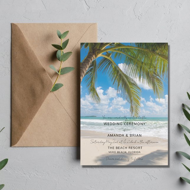 Tropical Island Beach Wedding Invitation (Creator Uploaded)