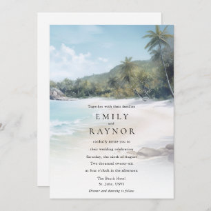 Tropical Island Beach Wedding Invitation