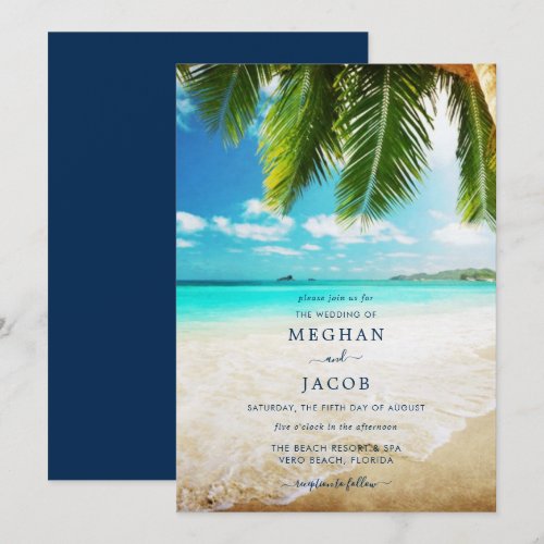 Tropical Island Beach Wedding Invitation