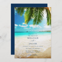 Tropical Island Beach Wedding Invitation
