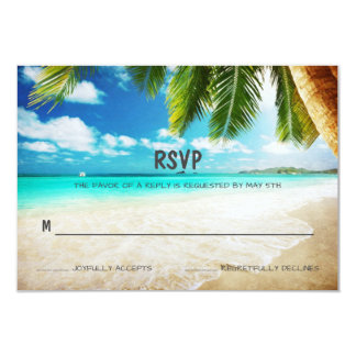 Tropical Island Beach Wedding RSVP Card