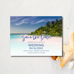 Tropical Island Beach Wedding Save the Date Announcement Postcard