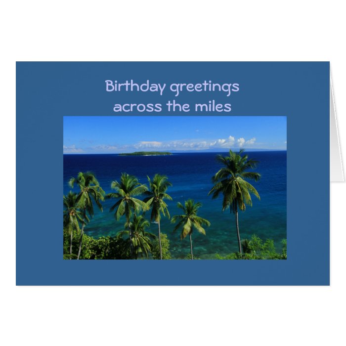 Tropical Island Birthday Card