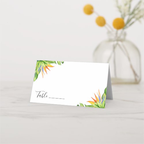 Tropical Island Botanical Wedding Place Card