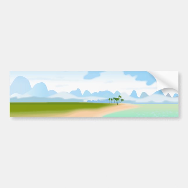 Tropical Island Bumper Sticker (Front)