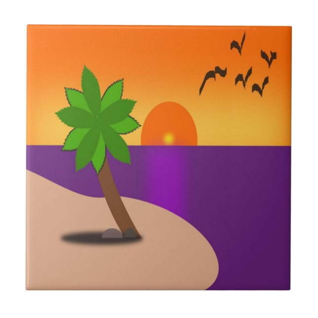TROPICAL ISLAND CERAMIC TILE (Front)
