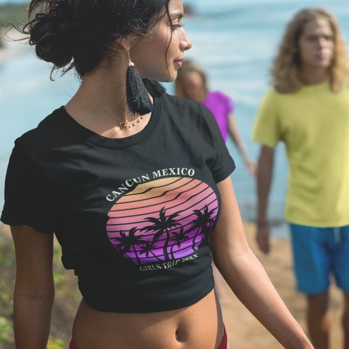 Tropical Island Custom Girls Trip Beach Palm Tree T_Shirt
