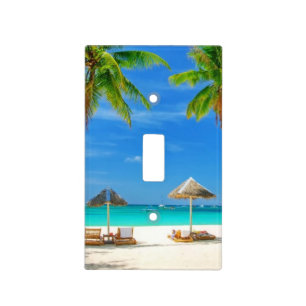 Tropical Island Design Light Switch Plate