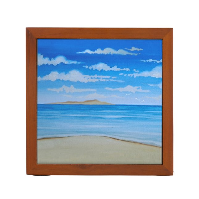 Tropical Island  Desk Organizer (Front)