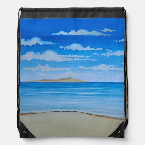 Tropical Island Drawstring Backpack