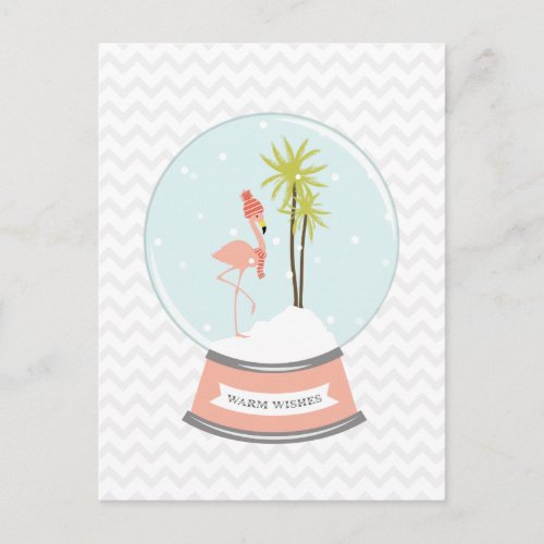 Tropical Island Flamingo Christmas _ Pink Holiday Postcard
