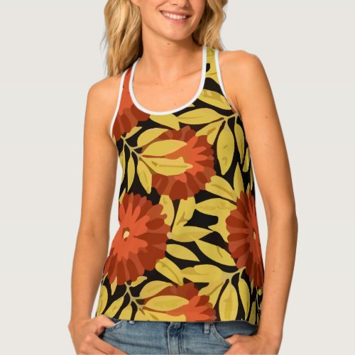 Tropical Island Floral Pattern Tank Top