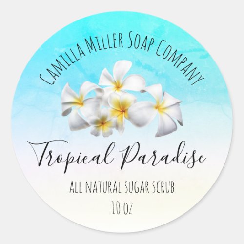 Tropical Island Floral Sugar Scrub Product Label