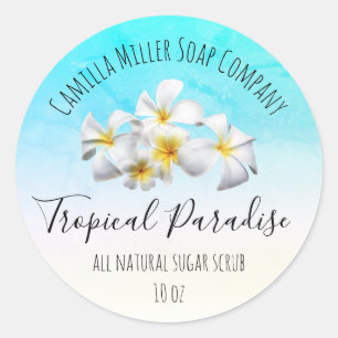 Tropical Island Floral Sugar Scrub Product Label