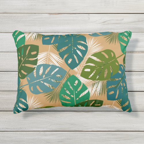 Tropical Island Foliage Outdoor Pillow