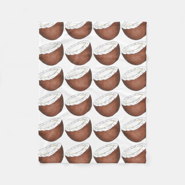 Tropical Island Fruity Beach Coconut Print Fleece Blanket (Front)