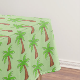 Tropical Island Green Palm Tree Palmtree Print Tablecloth