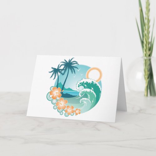 Tropical Island Holiday Card