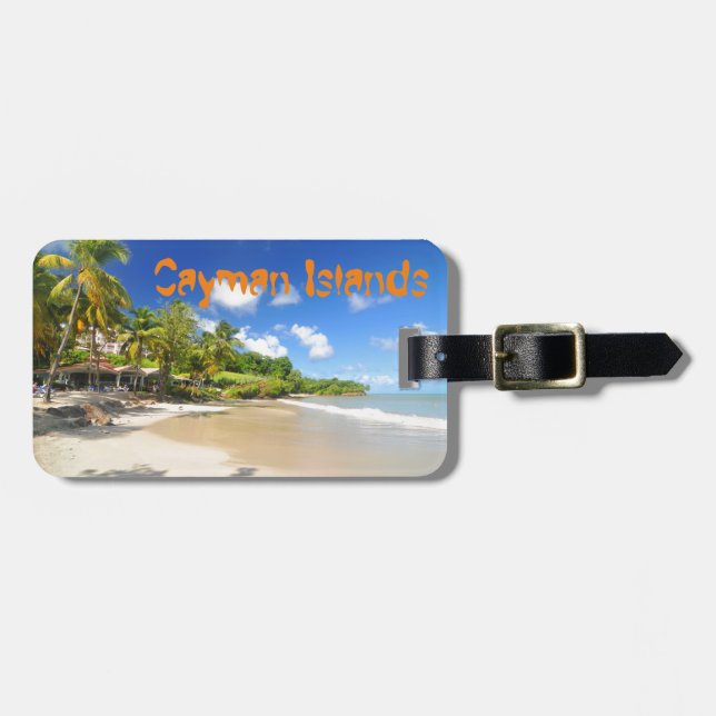 Tropical island in Cayman Islands Luggage Tag (Front Horizontal)