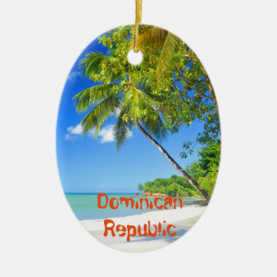Tropical island in Dominican Republic Ceramic Ornament