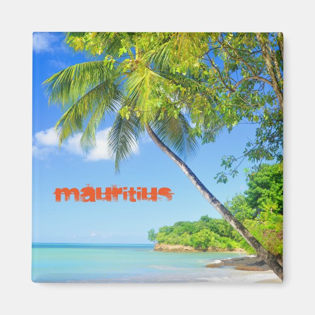 Tropical island in Mauritius Magnet (Front)