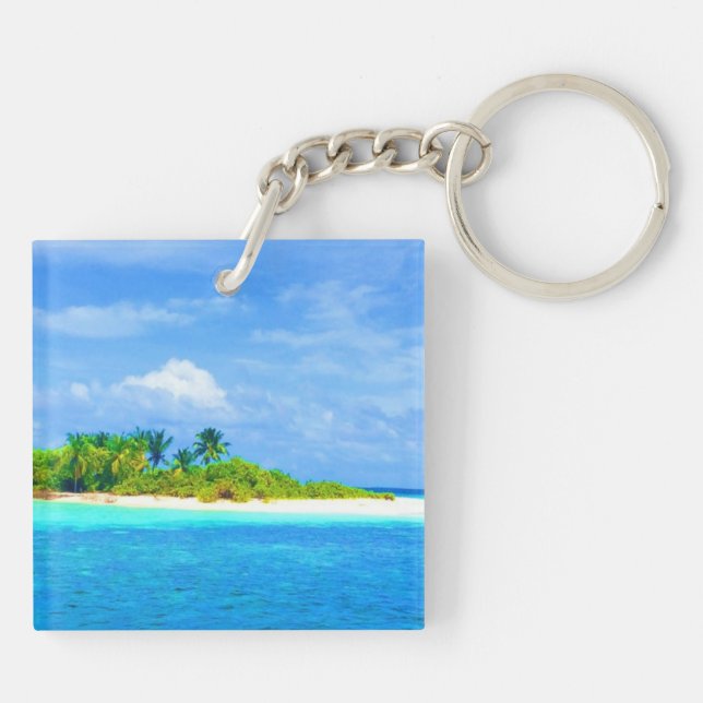 Tropical Island Keychain (Back)