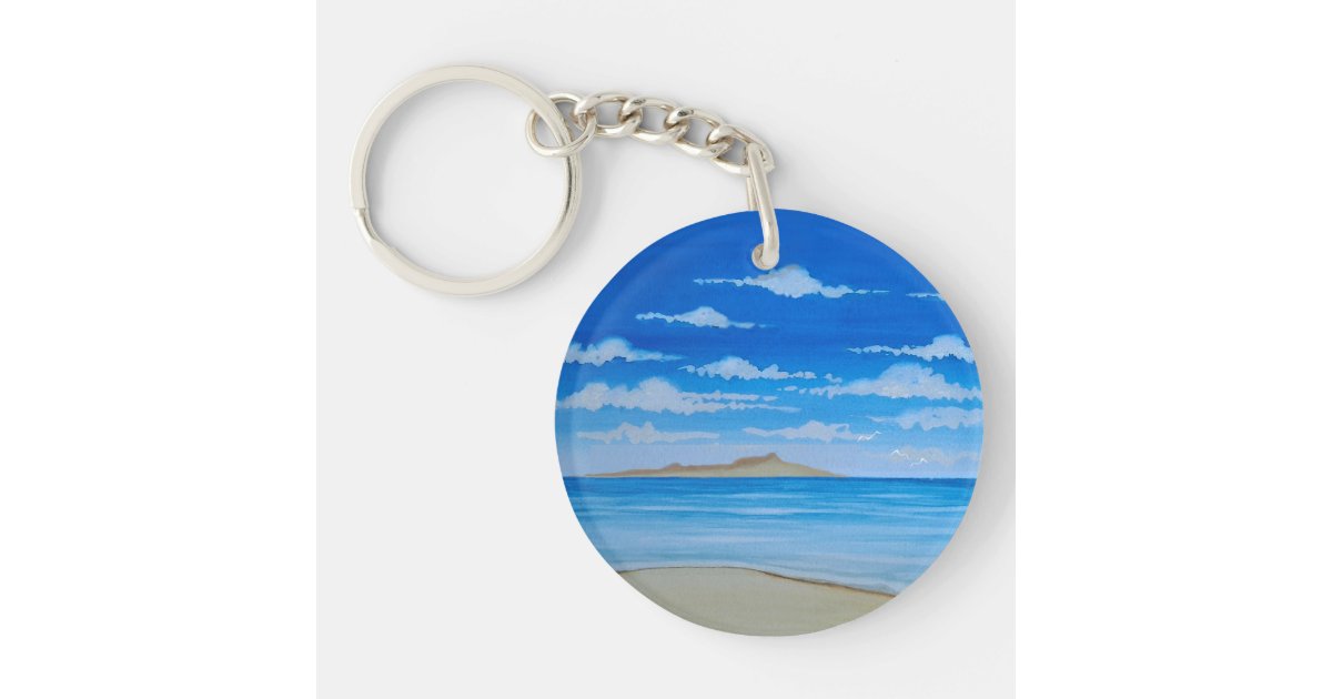 Tropical Island Keychain | Zazzle
