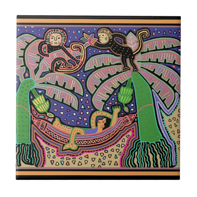 Tropical Island Living Ceramic Tile (Front)