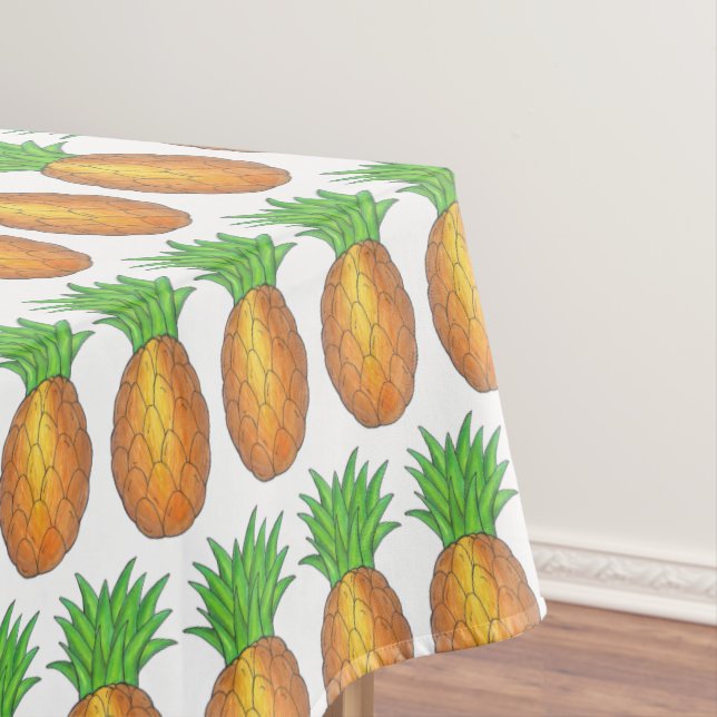 Tropical Island Luau Hawaiian Pineapple Fruit Tablecloth (In Situ)